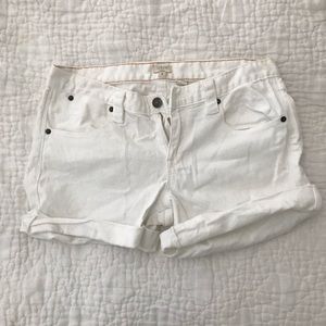 J crew white denim shorts